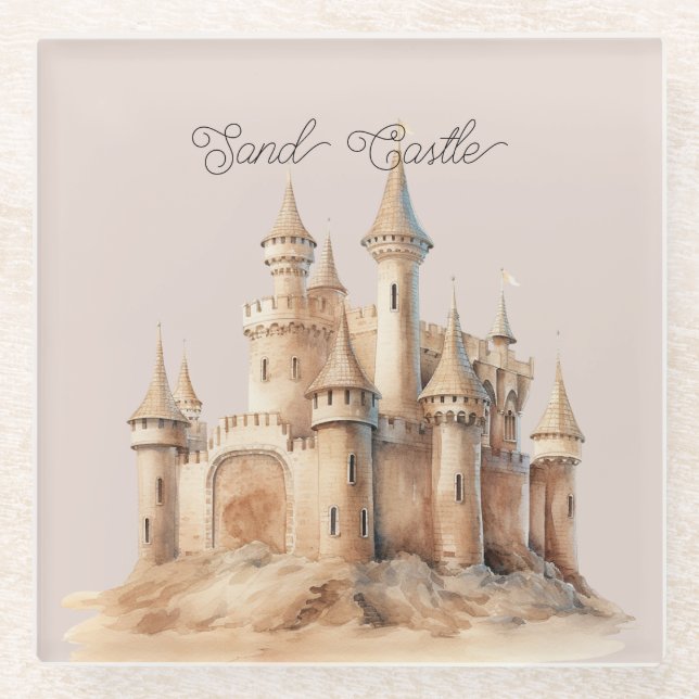 Strand Creme Sandburg Glasuntersetzer (Vorderseite)