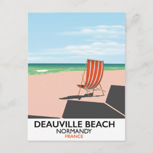 Strand Deauville Frankreich Meer Poster. Postkarte