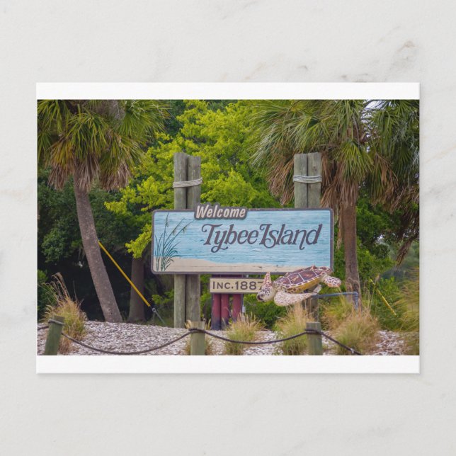 Strand der Insel Tybee Postkarte (Vorderseite)