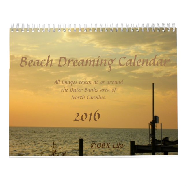 Strand, der Kalender 2016 träumt (Rückseite)