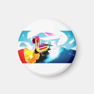 Strand der rosa Flamingos Magnet