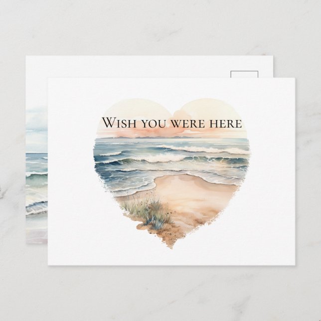 Strand des Herzens Postkarte (Vorne/Hinten)