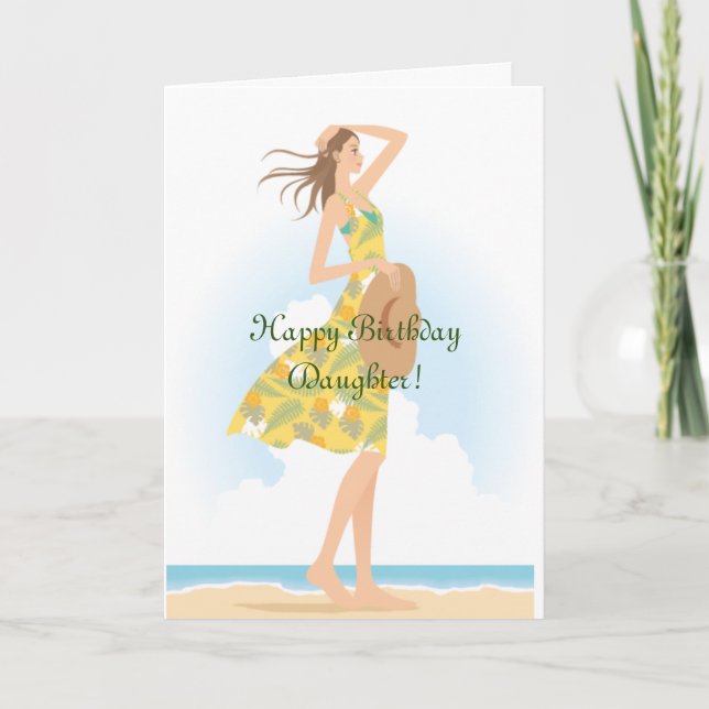 STRAND DRESS DAUGHTER BIRTHDAY CARD DANKESKARTE (Vorderseite)
