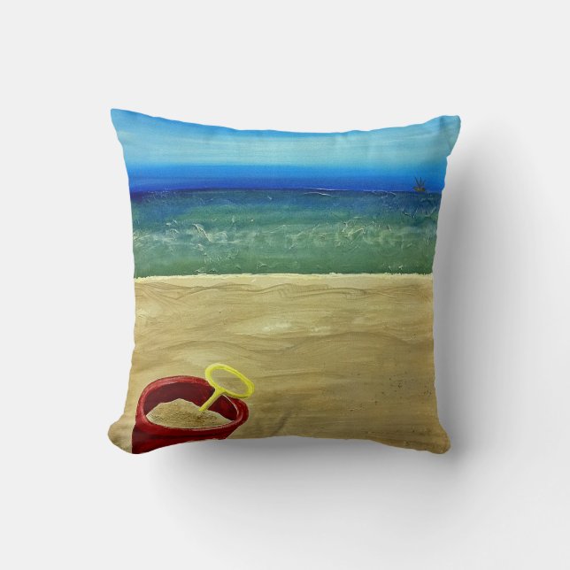 Strand-Eimer Kissen (Vorderseite)