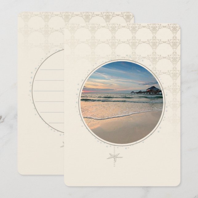 STRAND - Einladungskarte (Vorne/Hinten)