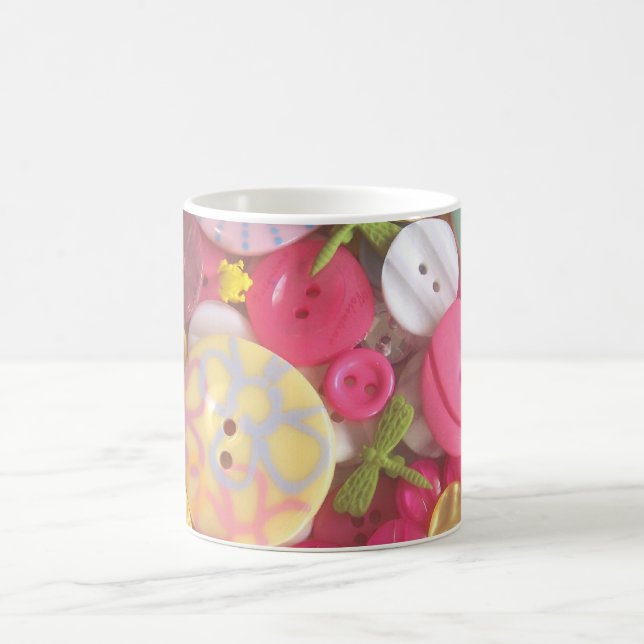 Strand-Farbknopf-Collage Kaffeetasse (Mittel)