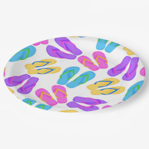 Strand Flip Flop Muster Party Papierplatte Pappteller