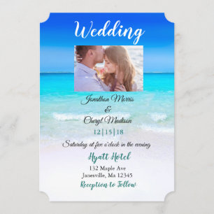 Strand-Foto-Hochzeitseinladungen Einladung