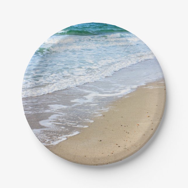 Strand-Foto Pappteller (Vorderseite)