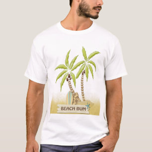 Strand-Gammler, Surfbretter, Palmen und Sand T-Shirt