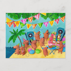 Strand-Geburtstags-Party Einladungspostkarte