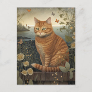 Strand-Ginger-Tom-Katze-Postkarte Postkarte