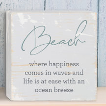 Strand Glück & Ocean Breeze Küste Wald Schild