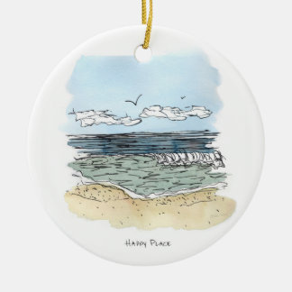 Strand-glückliche Platz-Kreis-Verzierung Keramik Ornament