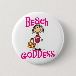 Strand-Göttin-T-Shirts und Geschenke Button