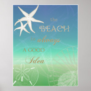 Strand-gutes Ideen-blaues Poster