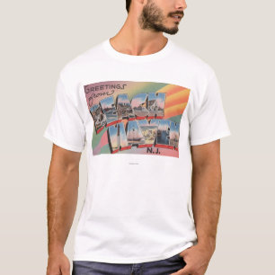 Strand-Hafen, New-Jersey - große Buchstabe-Szenen T-Shirt
