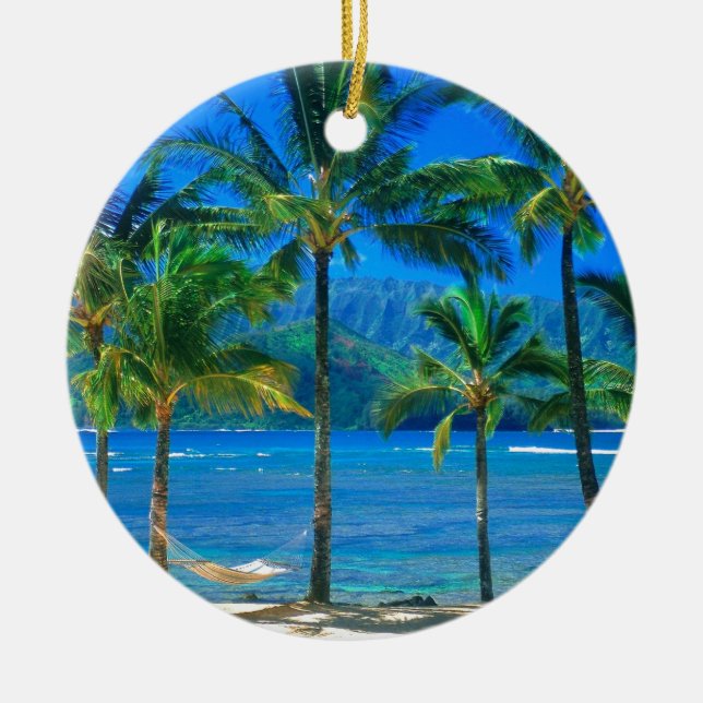Strand-Hängematte Kauai Hawaii Keramikornament (Vorne)