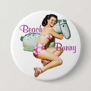 Strand-Häschen Button-Oben Button