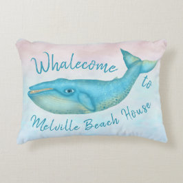 Strand-Haus-Blauwal SeeWhalecome | Name Dekokissen