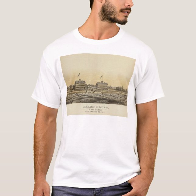 Strand-Haus, Meer geumgürtet, Monmouth Co, NJ T-Shirt (Vorderseite)