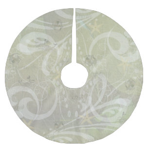 Strand-Haus-Meer Polyester Weihnachtsbaumdecke