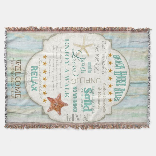 Strand-Haus ordnet die personalisierte Küste-Hütte Decke (Vorderseite)