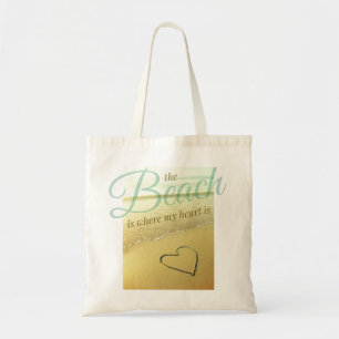 Strand-Herz-Sand, der Tasche zeichnet