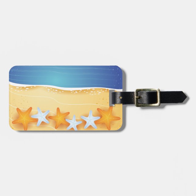 Strand Hintergrund, Tag Gepäckanhänger (Vorderseite horizontal)