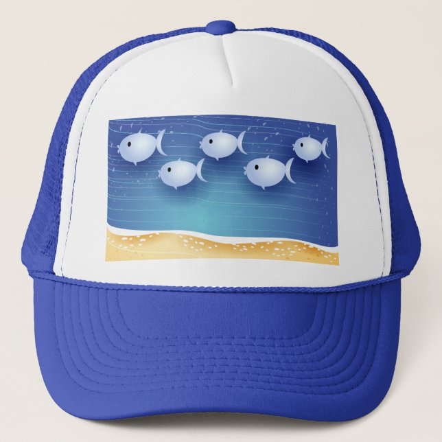Strand Hintergrund Truckerkappe (Vorderseite)