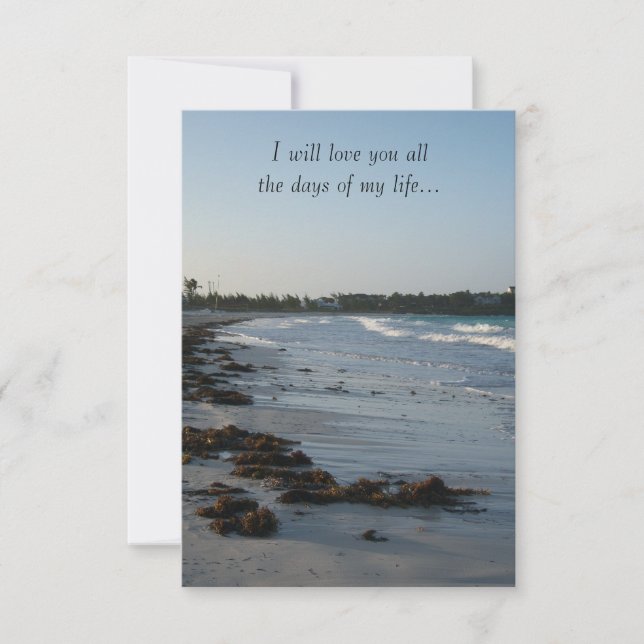 Strand-Hochzeit am Sonnenuntergang Einladung (Vorderseite)