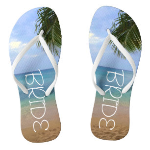 Strand-Hochzeit drehen Reinfälle um Flip Flops