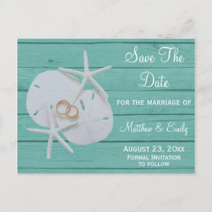 Strand-Hochzeit in Urlaubsorts-Save the Date Ankündigungspostkarte