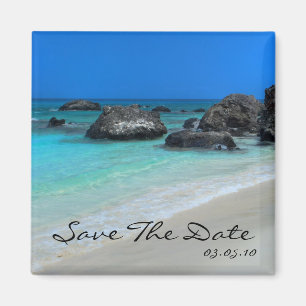 Strand-Hochzeit in Urlaubsorts-Save the Date Magnet
