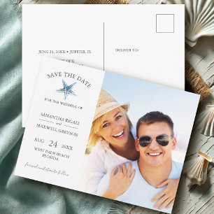 Strand-Hochzeit Save The Date Postkarte