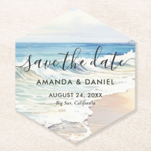 Strand-Hochzeit Save The Date Untersetzer