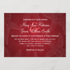 Strand Hochzeit Starfish Red Einladung