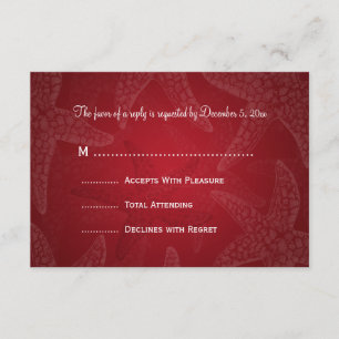 Strand-Hochzeit UAWG Starfish-Rot RSVP Karte