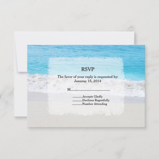 Strand Hochzeit UAWG strand1 RSVP Karte (Vorderseite)