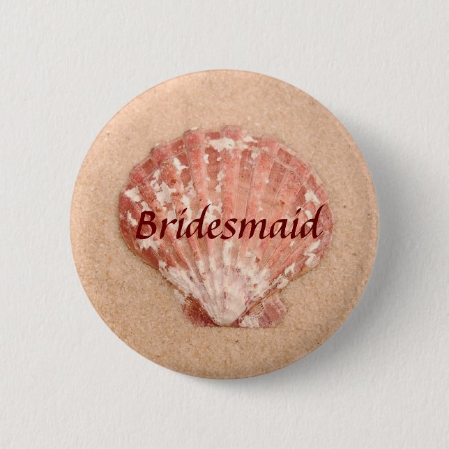 Strand-Hochzeits-Brautjungfern-Knopf Button (Vorderseite)