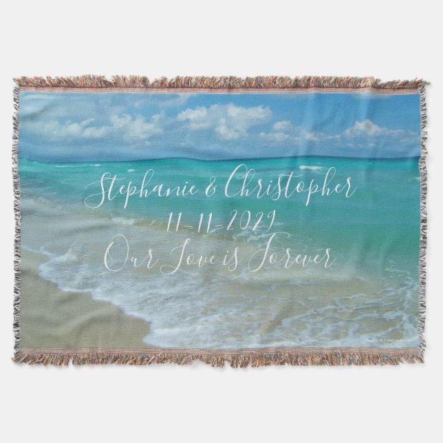 Strand-Hochzeits-kundenspezifisches Decke (Vorderseite)