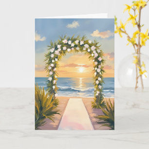 Strand Hochzeitsbogen Floral Wasserfarbe Karte