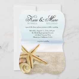 Strand-HochzeitStarfishseashells-Ozean Einladung