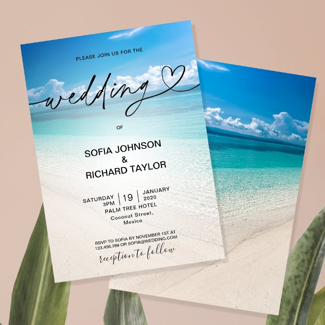 Strand Hochzeitsziel tropische Sommer Meer invi Einladung (Von Creator hochgeladen)