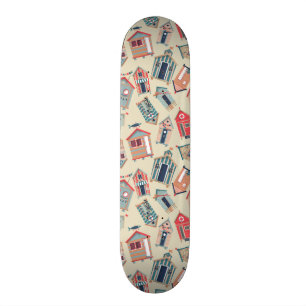Strand-Hütten-Muster Skateboard