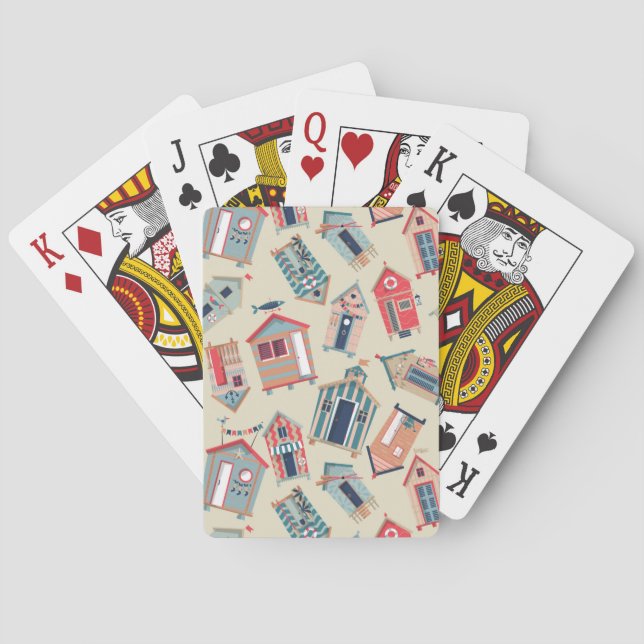 Strand-Hütten-Muster Spielkarten (Rückseite)