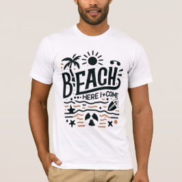 Strand Ich komme Hier Sonne Palme Baum & Surfvibes T-Shirt