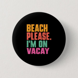 Strand im Urlaub Sommerferien retro vintage Button