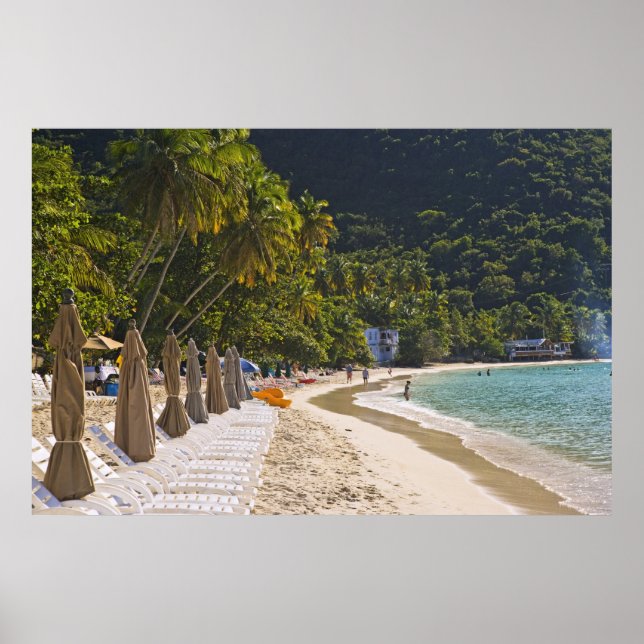Strand in Cane Garden Bay, Insel Tortola Poster (Vorne)