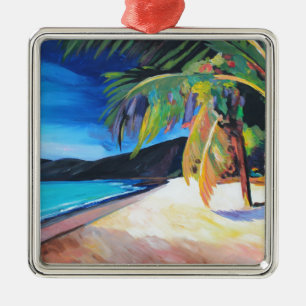 Strand in Magens den Jungferninseln Bucht-St Silbernes Ornament